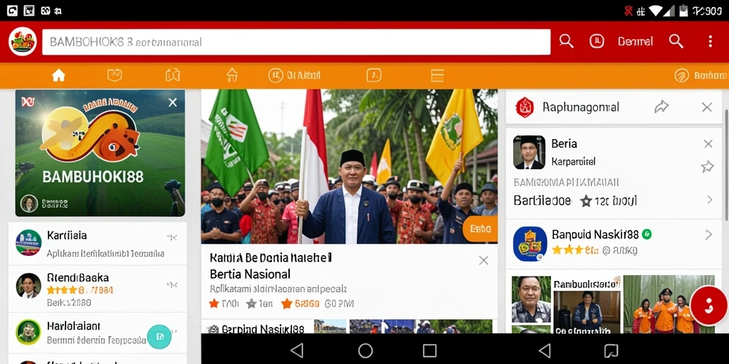Tampilan antarmuka aplikasi Berita Nasional BAMBUHOKI88 yang sederhana.