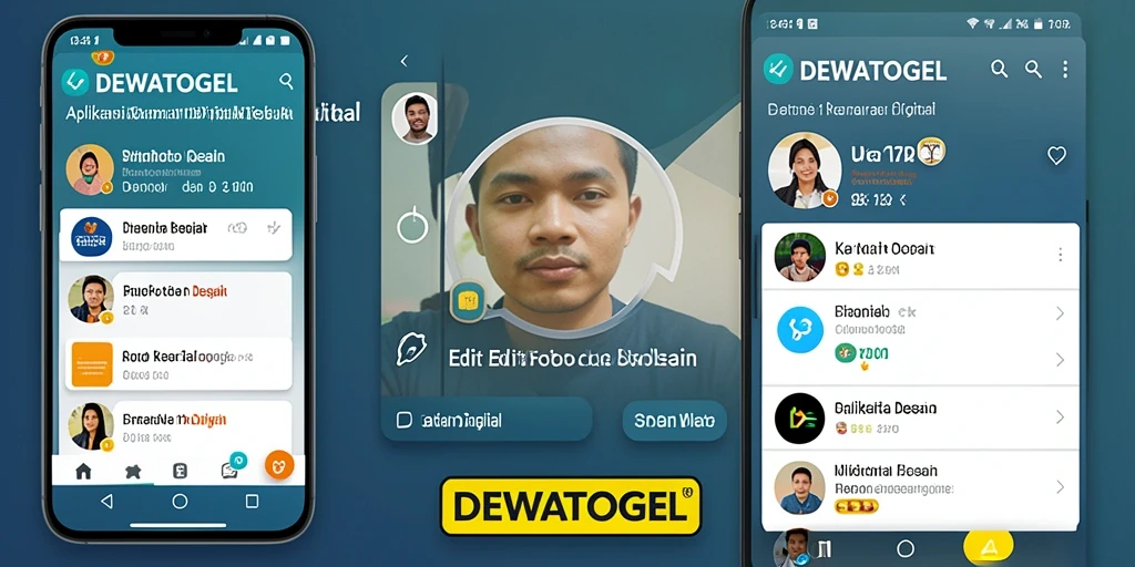 Antarmuka DEWATOGEL menampilkan alat dan fitur untuk gambar digital.