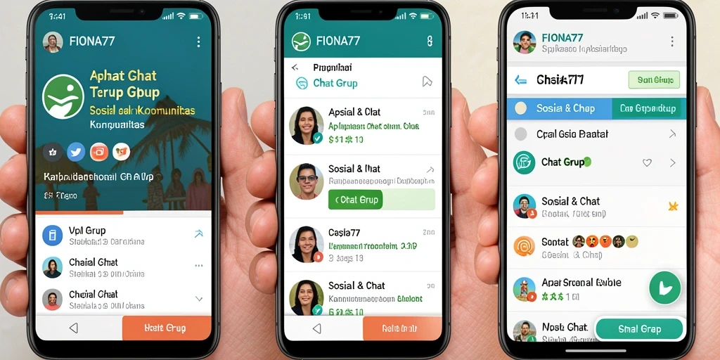 Tampilan antarmuka grup chat FIONA77 yang sederhana dan menarik