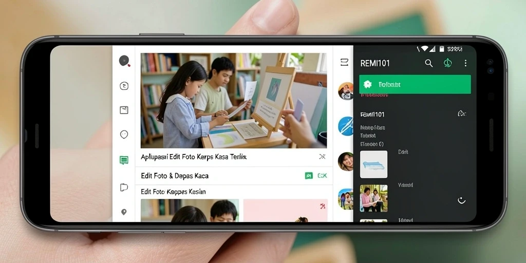 Tampilan antarmuka aplikasi REMI101 untuk Edit Foto Kertas Kaca.