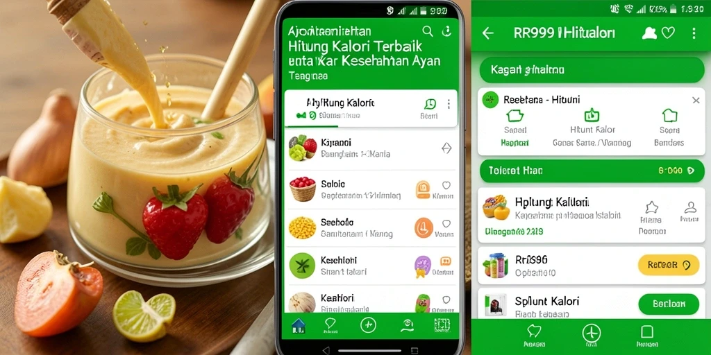 Antarmuka intuitif RR999 untuk menghitung kalori dengan mudah.