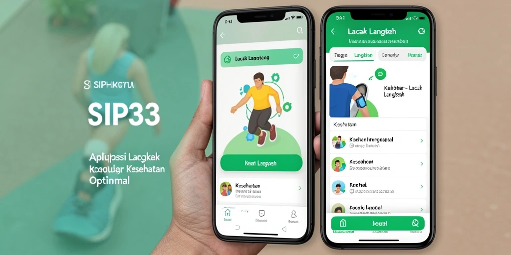 Screenshot antarmuka SIP33 menampilkan fitur pelacakan langkah yang mudah digunakan.