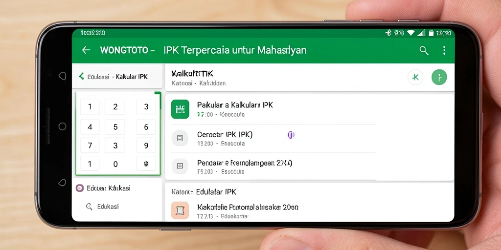Tampilan antarmuka WONGTOTO untuk Kalkulator IPK yang user-friendly.