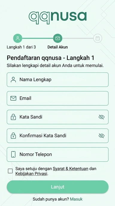 Daftar Akun Baru qqnusa untuk Pengguna Android
